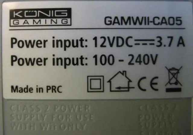 Foto uit de officiële melding: KÖNIG GAMING Netadapter „220 V AC Adapter” &amp; # #13; — risico: Elektrische schok