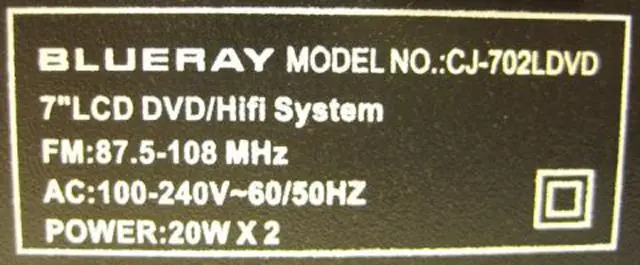 Foto aus der offiziellen Meldung: Blueray Home Entertainment System &amp; # #13; &amp; # #13; "Hemmabio "7" LCD DV — Risiko: Elektrischer Schlag