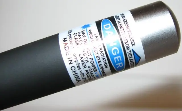 Foto aus der offiziellen Meldung: Laserpointer — Risiko: Sehschaden (A12/0963/12)