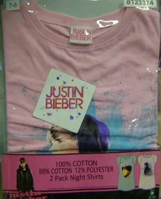 Foto dell’avviso ufficiale: Justin Bieber Justin Bieber camicia da notte — rischio: Ustioni