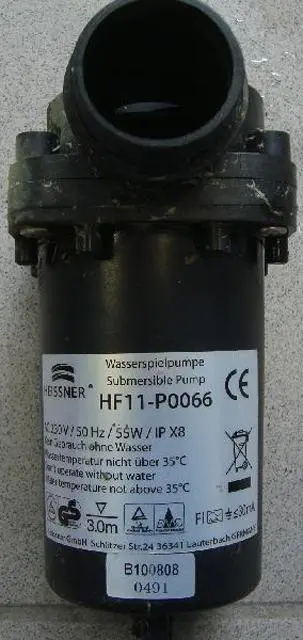 Foto do aviso oficial: Heissner Eco Bomba da lagoa — risco: Choque elétrico