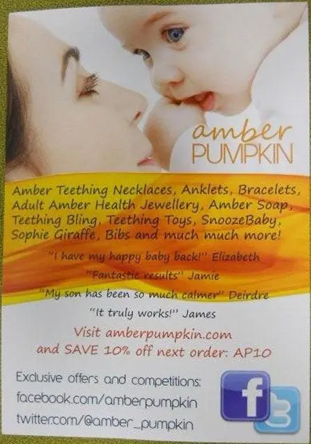 Foto do aviso oficial: Amber Pumpkin Amber Teething Jewellery Tornozeleira para bebés — risco: Engasgamento