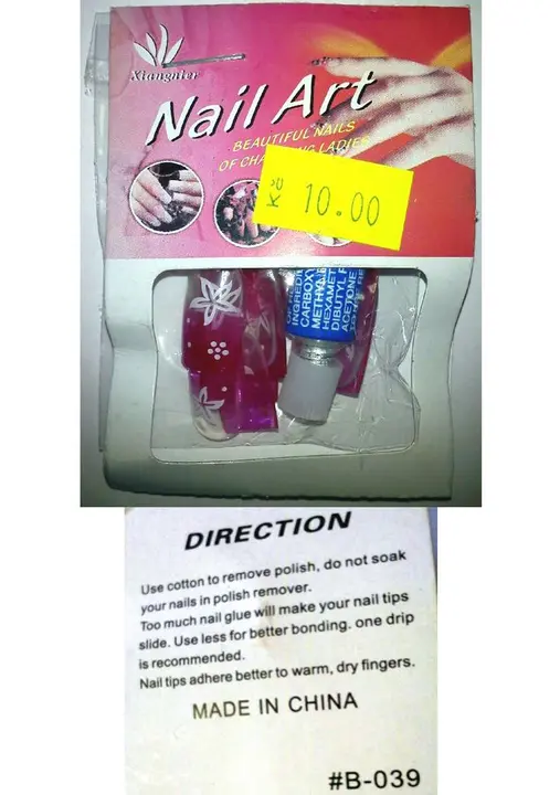 Foto aus der offiziellen Meldung: 1. Fengshangmei (Fake nehty) 2. True Lover 1. – 3. and 5.: Nail Art4. Nail Art Collection Falsche Nägel &amp;  — Risiko: Chemikalie