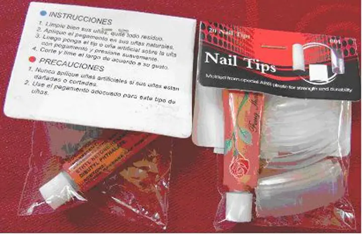 Photo from the official notice: 1. Charming Nails, Beautiful Nails of Charming Ladies 2. Nail Tips 3. Toe Nails, Fashion false nails — chemical risk