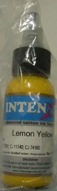 Foto do aviso oficial: Intenze Lemon Yellow Tinta de tatuagem — risco: Químico