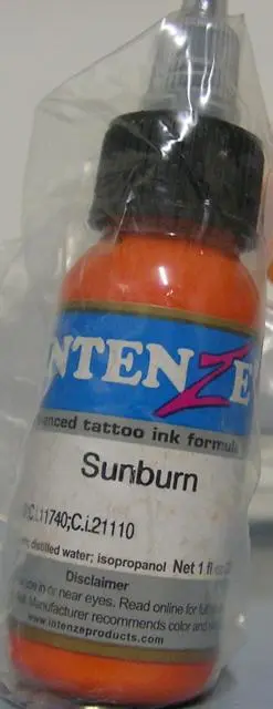 Foto do aviso oficial: Intenze Sunburn Tinta de tatuagem — risco: Químico