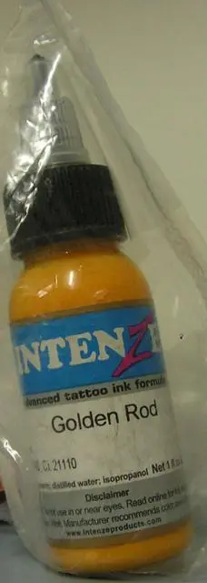 Foto do aviso oficial: Intenze Golden Rod Tinta de tatuagem — risco: Químico
