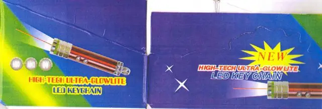 Foto aus der offiziellen Meldung: High-Tech Ultra-Glowlite - Led Key Chain Laserpointer — Risiko: Sehschaden