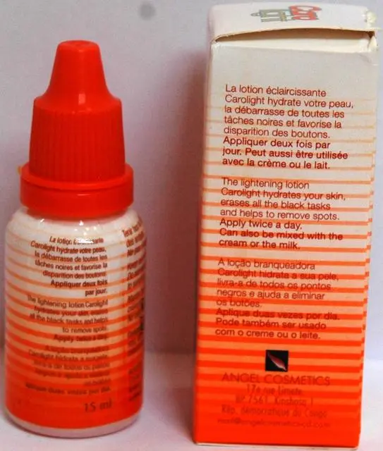 Foto do aviso oficial: Caro Lightening Lotion Caro light Produto de clareamento da pele — risco: Químico