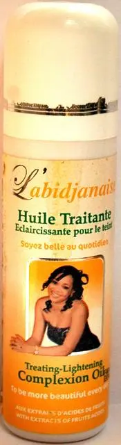 Foto do aviso oficial: L'Abidjanaise L'Abidjanaise -Treating Lightening Complexion Oil Produto de clareamento da pele — risco: Químico