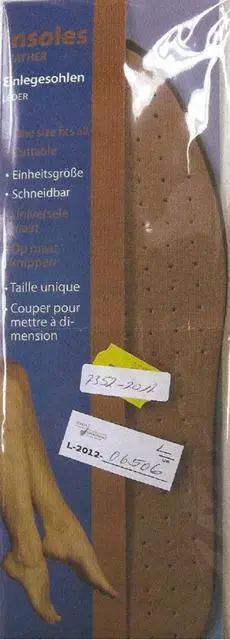 Photo from the official notice: Leather insoles — chemical risk