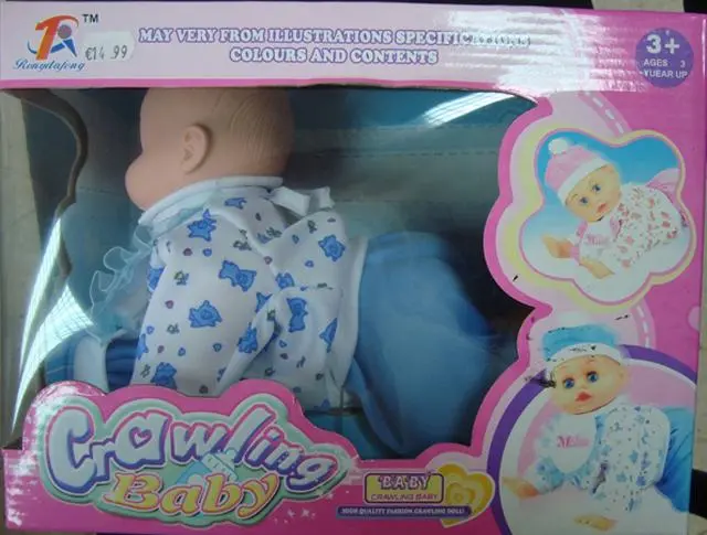 Foto do aviso oficial: Rongdafeng Crawling Baby Boneca de bebé de plástico — risco: Químico