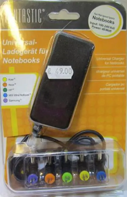 Foto uit de officiële melding: Fontastic Universal Charger for Notebooks Netadapter — risico: Elektrische schok