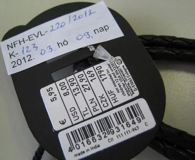 Foto do aviso oficial: SIX Pulseira de couro masculino — risco: Químico (A12/1630/12)