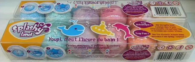 Photo from the official notice: SPLASHY LAND magic bath balls — choking risk