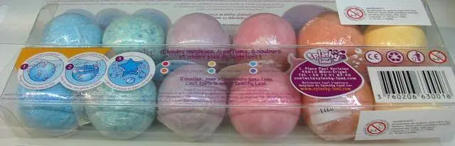 Photo from the official notice: SPLASHY LAND magic bath balls — choking risk