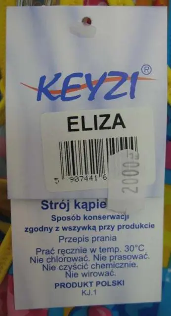 Foto uit de officiële melding: Keyzi Meisjes badpak  &amp; #13; — risico: Verwonding (A12/1679/12)