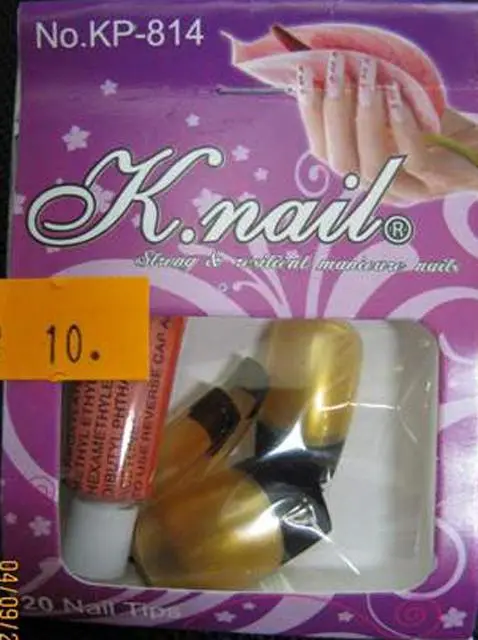 Photo from the official notice: K.nail false nails — chemical risk