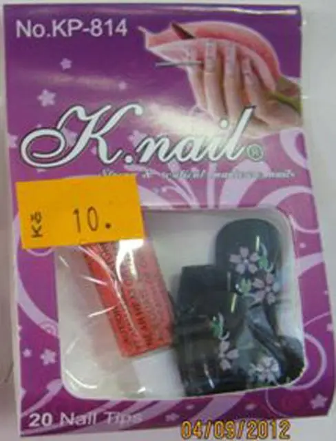Photo from the official notice: K.nail false nails — chemical risk