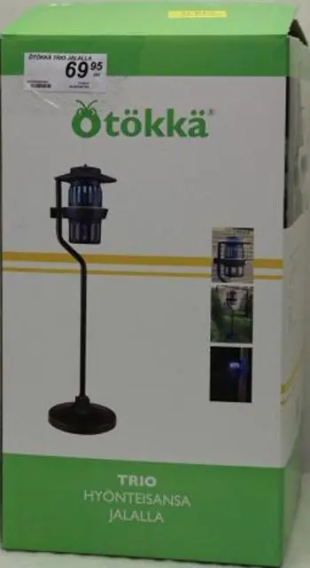 Foto aus der offiziellen Meldung: Ötökkä Trio Hyonteisansa jalalla Insektenkiller &amp; #13; &amp; #13; — Risiko: Elektrischer Schlag