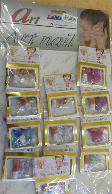 Photo from the official notice: Art Nail 1. LaMeiLa, Shi Shang Mei Jia, 2. La mei La, New, Designer Nails, Shi Jun, 3. The fashion nail + nai  — chemical risk
