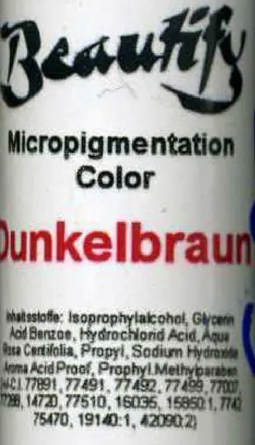 Zdjęcie z oficjalnego zgłoszenia: BEAUTIFY Skin Art Dunkelbraun marrone scuro (dark brown) Atrament do tatuażu &amp; #13; &amp; # #13; &amp; #13 — ryzyko: Chemiczne