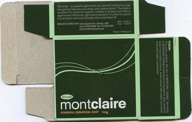 Foto do aviso oficial: Montclaire Round montclaire powerful germicidal soap Sabão — risco: Químico