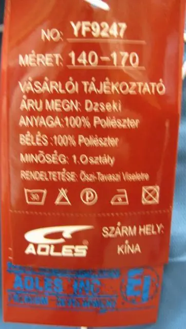 Photo from the official notice: Aoles children’s jackets — strangulation risk