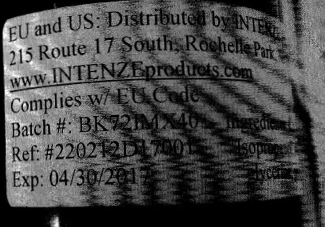 Photo from the official notice: Killer Ink Intenze Zuper Black tattoo ink — chemical risk