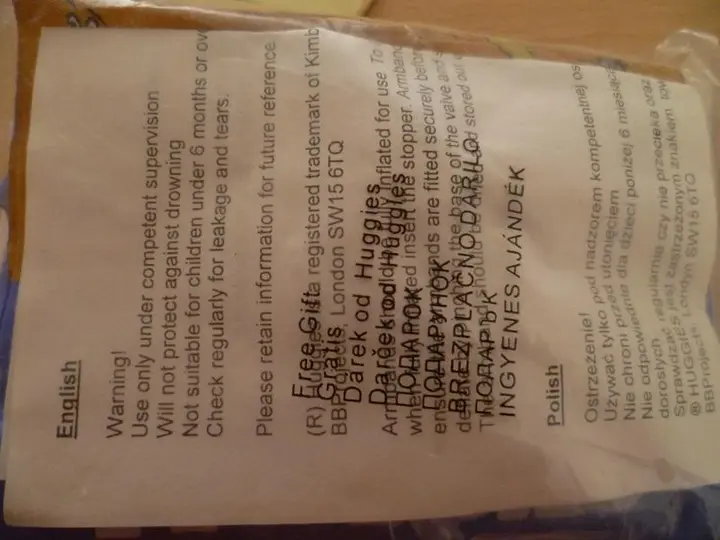 Photo de l’avis officiel: HUGGIES Brassards gonflables &amp; #13; — risque: Noyade