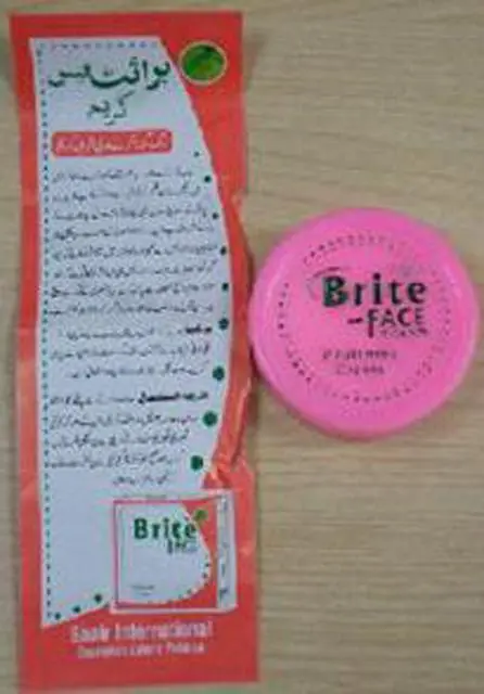 Foto do aviso oficial: Brite Face Brite Face Cream Produto de clareamento da pele — risco: Químico