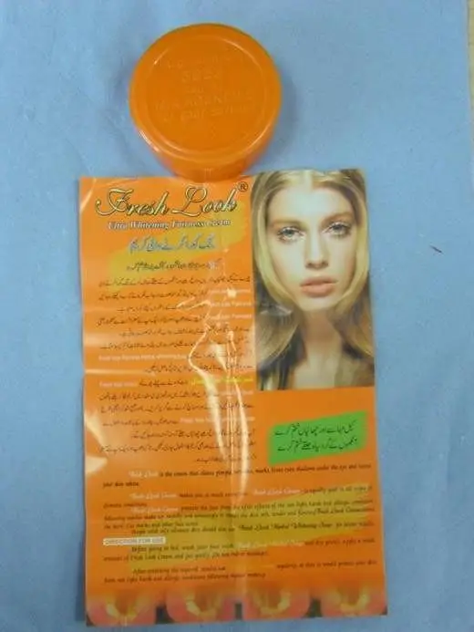 Photo from the official notice: Mir Agencies (AK) Fresh Look Ultra Whitening Fairness Cream skin-lightening product — chemical risk