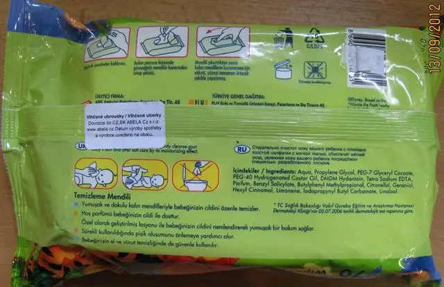 Photo de l’avis officiel: Disney Wipes DISNEY baby Soft Care Lingettes pour bébé &amp; #13; — risque: Risque chimique