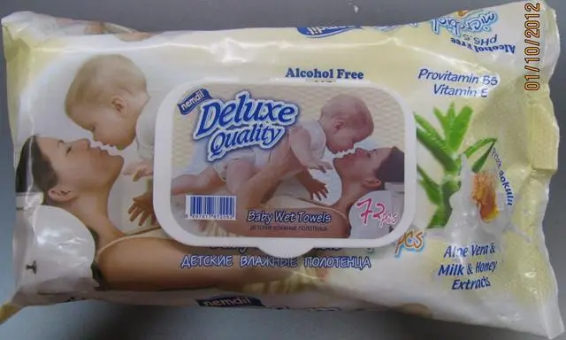 Foto dell’avviso ufficiale: nemdil Baby Wet Towels with lotion, Deluxe Quality Salviette per bambini &amp; #13; &amp; #13; — rischio: Rischio chimico