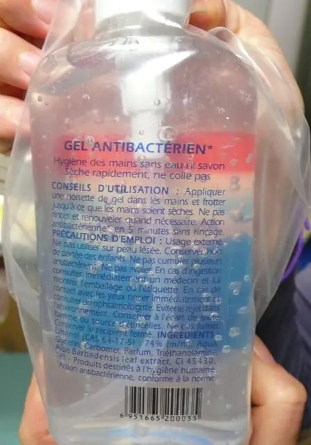 Photo de l’avis officiel: FRAMS Gel antibactérien — Gel d’alcool à l’eau &amp;#13; — risque: Risque chimique