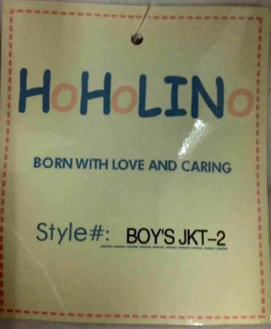 Photo from the official notice: Hoholino children's jacket — strangulation risk