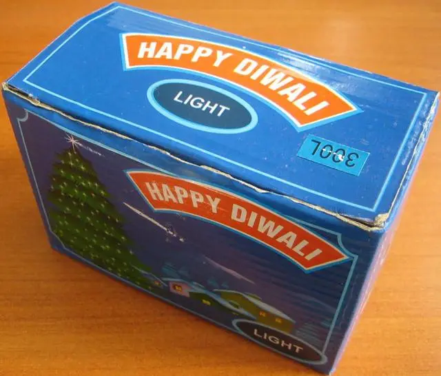 Foto do aviso oficial: Happy Diwali Light 300L Corrente de iluminação — risco: Queimaduras & Choque elétrico