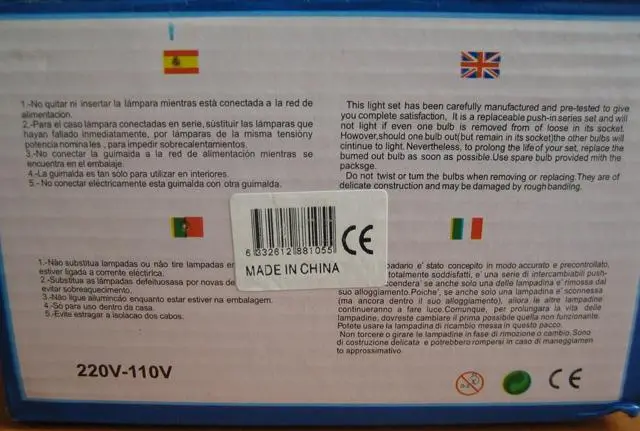 Foto do aviso oficial: Happy Diwali Light 300L Corrente de iluminação — risco: Queimaduras & Choque elétrico