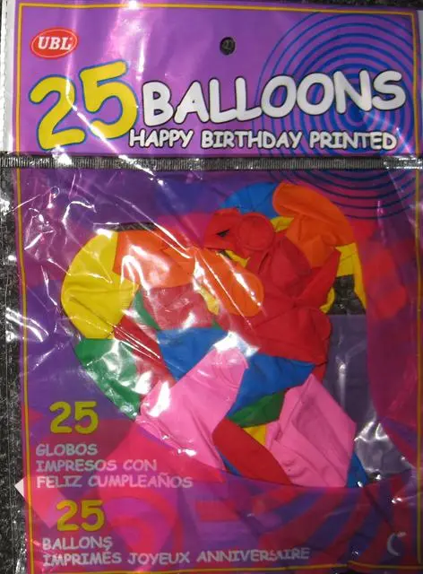 Photo from the official notice: UBL 25 Balloons — choking risk