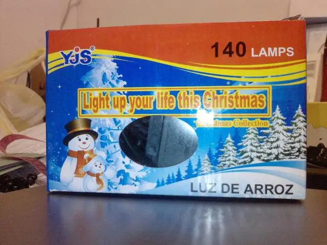 Foto do aviso oficial: YJS Luz de Arroz, Christmas Collection Corrente de iluminação de Natal — risco: Choque elétrico & Incêndio