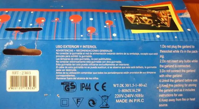 Foto do aviso oficial: Cadeia de iluminação — risco: Choque elétrico (A12/0433/13)