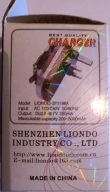 Photo from the official notice: Liondo Omnipotence Travel Charger — electric shock risk