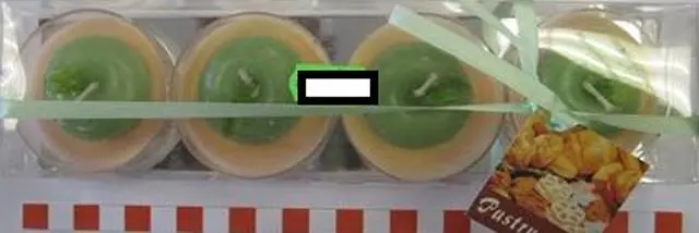 Photo from the official notice: Arte Regal Scented Candle; Pastry Candle decorative candles — choking risk