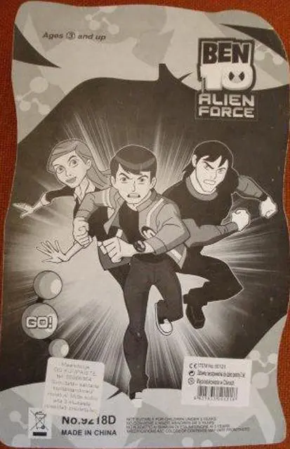 Photo from the official notice: Ben 10 Alien Force (<font color="#ff0000">THE PRODUCT MAY BE COUNTERFEIT</font>). toy mobile phone — damage to hearing risk