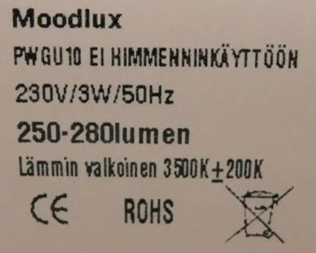 Foto do aviso oficial: Moodlux Lâmpada LED — risco: Choque elétrico