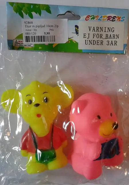Photo de l’avis officiel: Childrens Ensemble de deux figures en plastique — risque: Risque chimique & Environnement