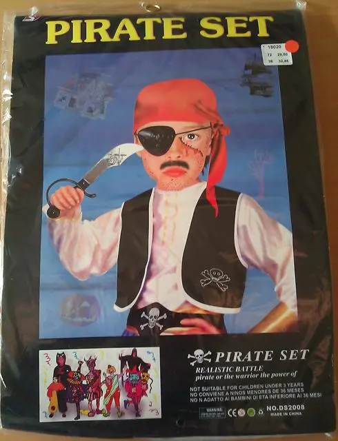 Photo de l’avis officiel: Pirate set Ensemble de robes de fantaisie — risque: Risque chimique & Environnement