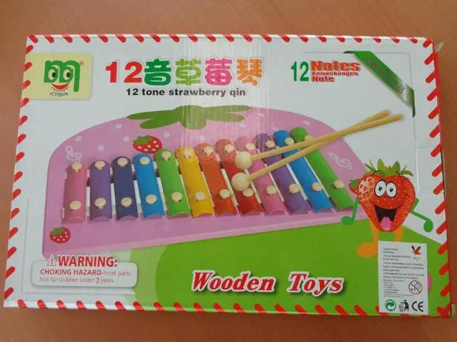 Photo de l’avis officiel: IOEN 1. Automobile knocks xylophone2. 12 tone strawberry qin Jouets xylophone — risque: Étouffement & Etranglement