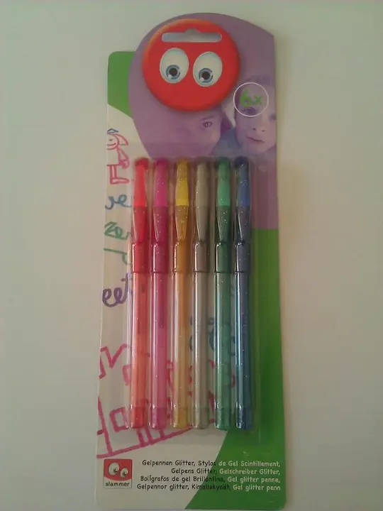 Photo de l’avis officiel: Slammer Gelpens Glitter Crayons à colorier — risque: Risque chimique