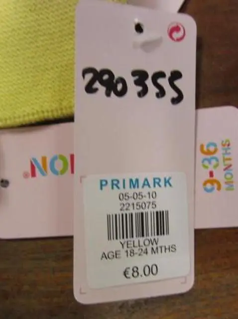 Photo de l’avis officiel: Primark Cardigan de bébé — risque: Étouffement